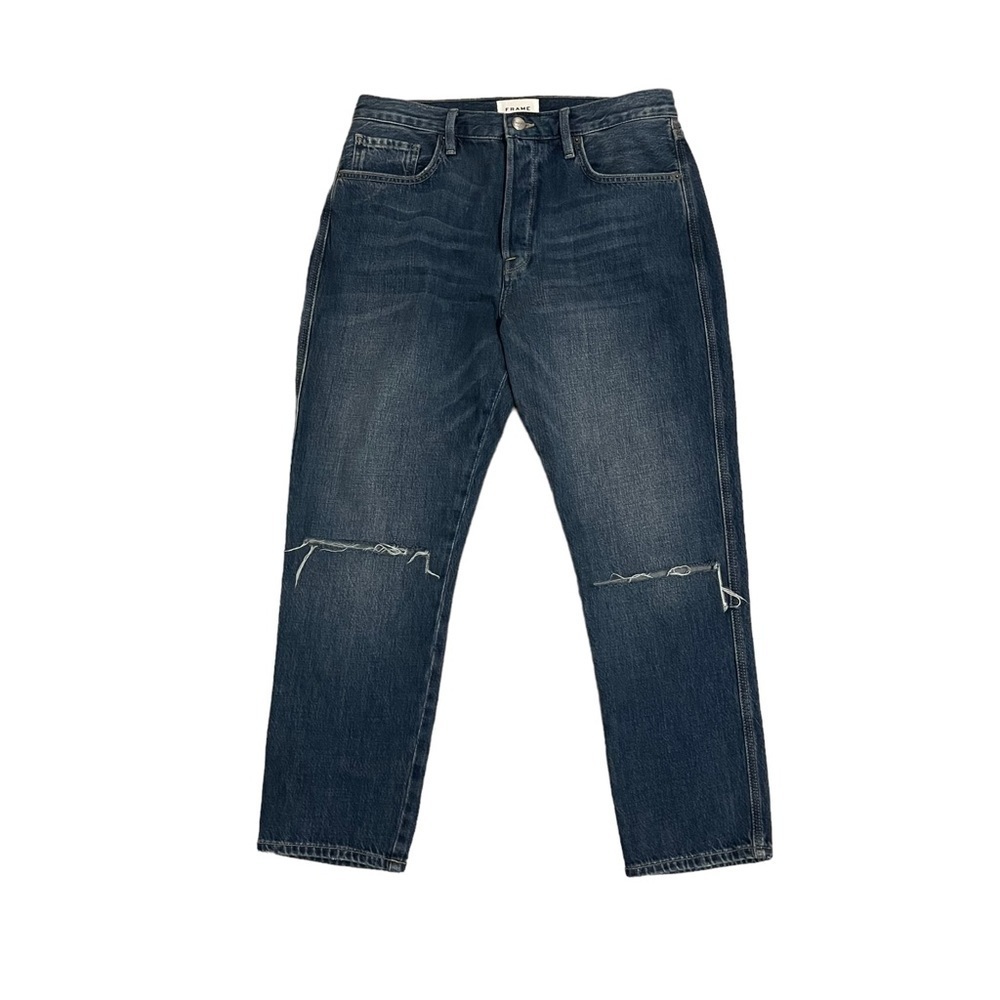 Frame Denim Le Original Straight Leg Distressed Knee Button Fly Jeans Size 30‎